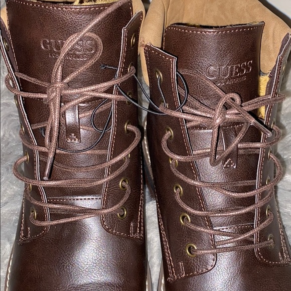 Guess Combat Boots Fur Lined Brown - Picture 5 of 8